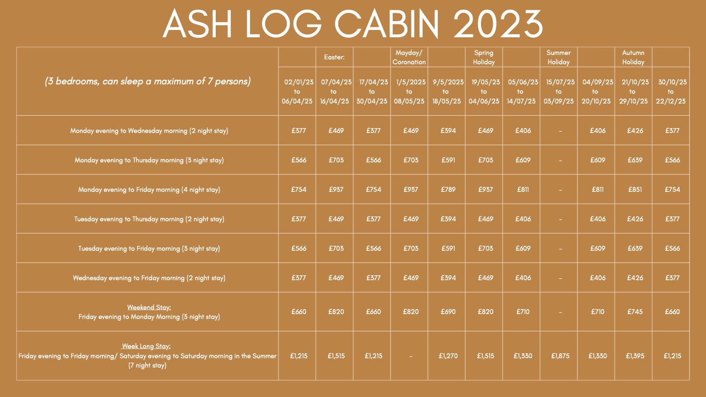 Ash log cabin